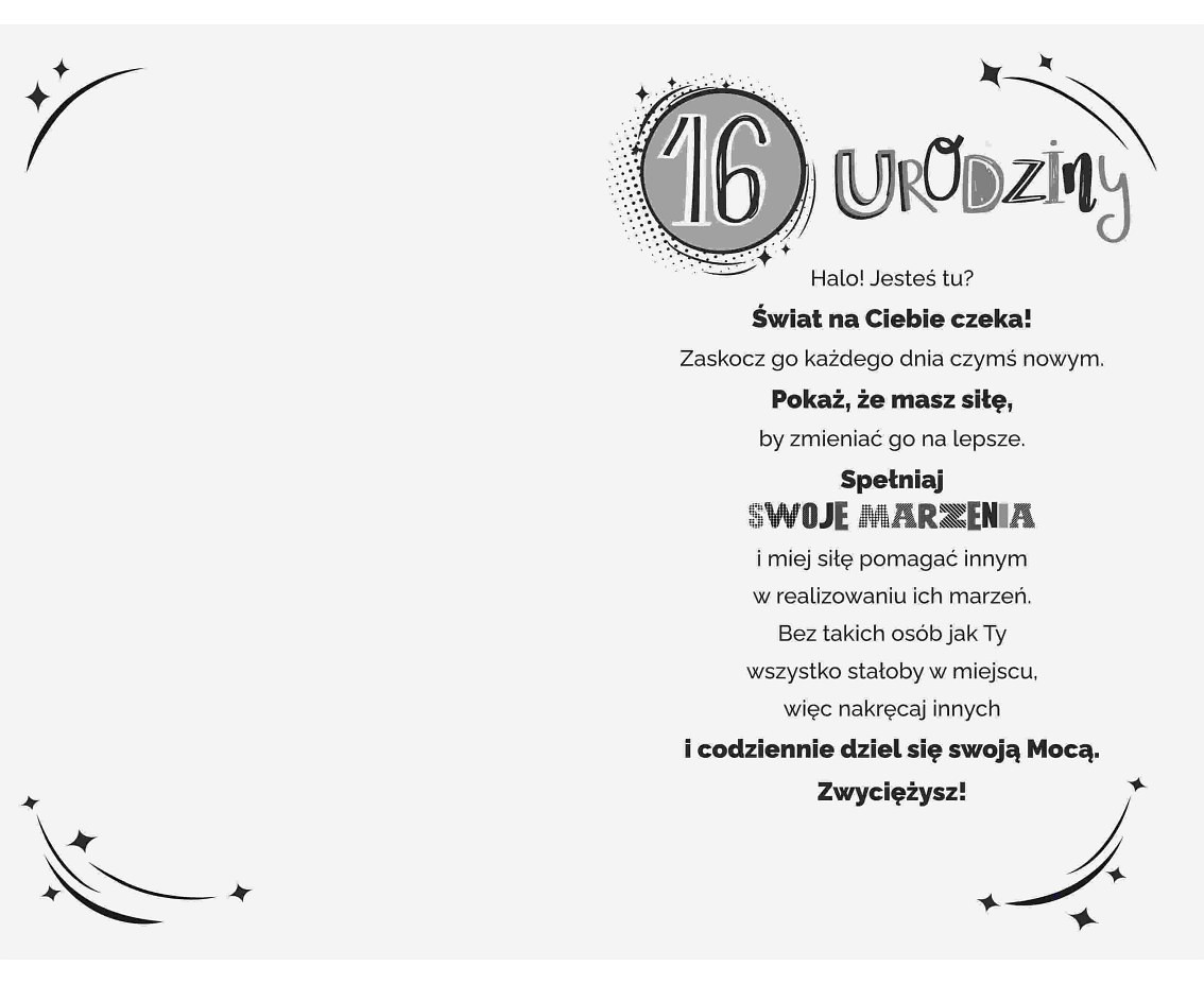 Birthday Card 16 Birthday, Girl, dreams, 13x20,5 cm